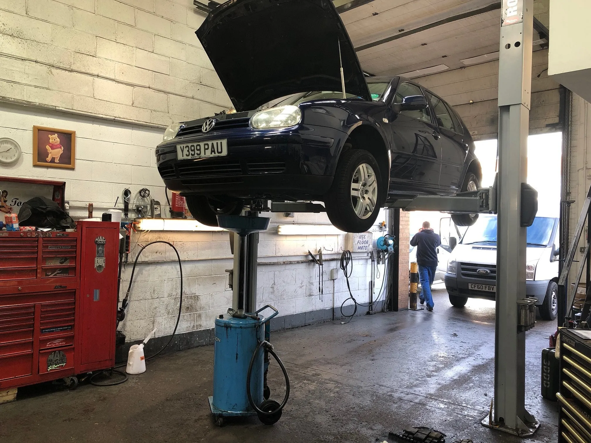 VW being repaired on ramp