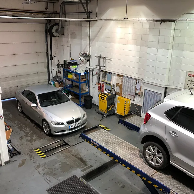 BMW being repaired